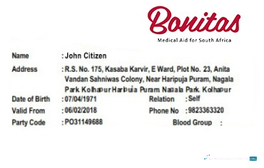 Download South Africa health insurance card Photoshop template